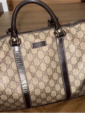 Gucci Brown GG Monogram Boston Bag